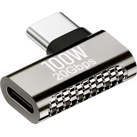 Adaptateur USB-C 20Gbps avec Courbure Latérale pour Ordinateur Portable - Convertisseur de Charge et Transfert de Données