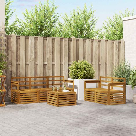 Sofagarnituren 6 pcs Natur Massivholz Akazie (1/5)