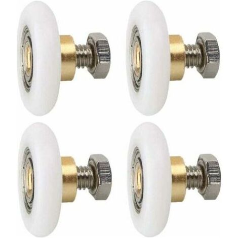 Roulettes de porte de douche 23 mm – Lot de 4 – Nylon avec mandrin en cuivre – Glissement fluide et silencieux (1/4)