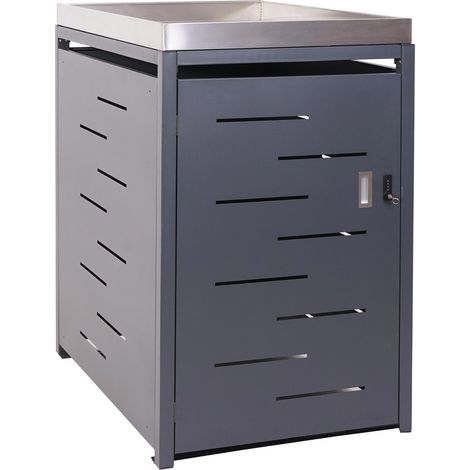 [NON UTILIZZATO] Copribidone singolo box spazzatura rifiuti HHG-375 84x69x125cm acciaio zincato