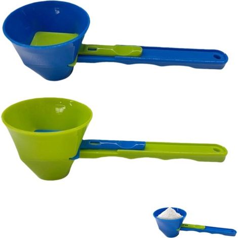 doseur pour poudre protéinée - bleu-vert - conception coulissante avec fonction anti-goutte - pour compléments de café - 2 pièces (bleu-vert) (1/5)