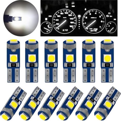 Ampoules LED T5 blanches, 12 V, sans erreur Canbus, ultra-lumineuses, remplacement 74 73 37 2721, ampoules témoins pour tableau de bord de voiture (1/5)