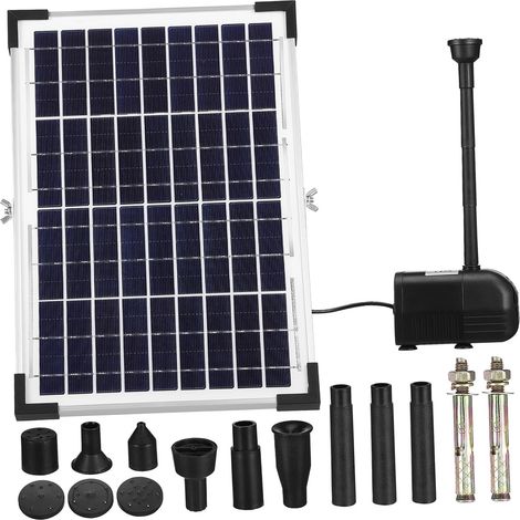 Pompe à Eau Solaire pour Fontaine Extérieure Kit Pompe Submersible pour Bassin Jardin Installation Facile et Panneau Solaire Inclinable pour Utilisation (1/5)