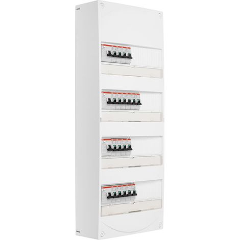 ABB Tableau 4 rangées pré-équipé 1 ID 40A + 3 ID 63A + 19 disjoncteurs (1/4)