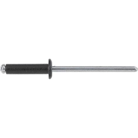 Rivets ALX noirs 9005 tête ronde standard 4x12mm plage de serrage 6-8mm perçage 4,2mm blister de 50 pièces - DEGOMETAL