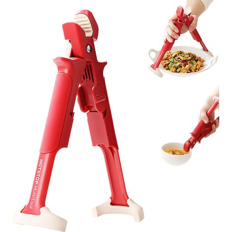 Pinces à plats chauds 2 en 1 anti-brûlure, pinces à repasser antidérapantes et anti-brûlure, adaptées à la cuisson au micro-ondes. (1/5)
