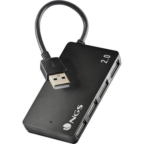 NGS IHUB4 Tiny - Hub USB 2.0 con 4 Puertos, Compatible con Todos los Sistemas Operativos, Plug & Play” (1/4)