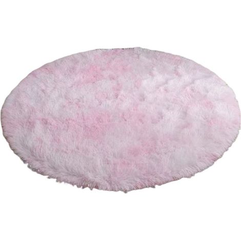 Mat round to hair trips UHUSE for living room, bedroom to bed, mat of floor moelleux and non-slip (1/5)