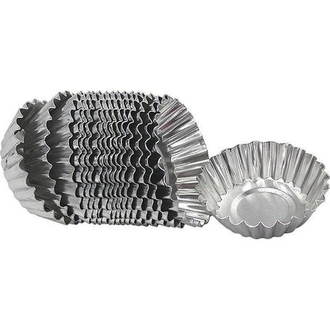 20 moules à tartelettes aux œufs en aluminium antiadhésifs, ronds, pour cupcakes et tartes (1/5)
