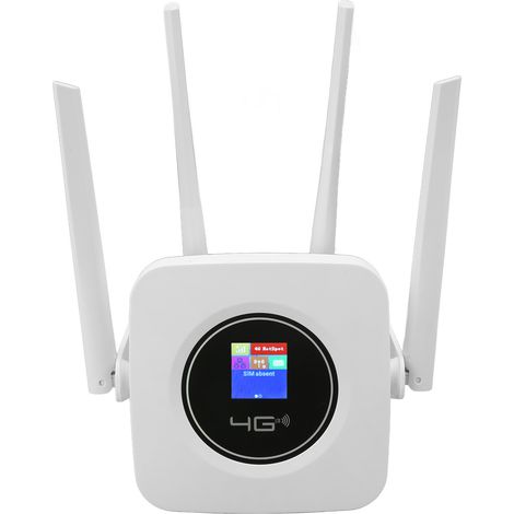 Routeur sans fil 4G LTE professionnel haut débit 300 Mbps avec emplacement pour carte SIM, compatible avec la région européenne (100-240 V, blanc, prise UE). (1/5)