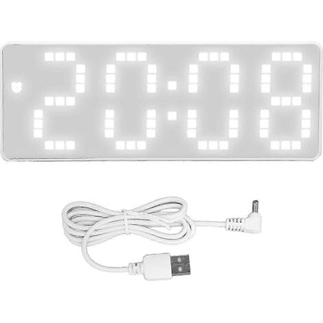 Réveil électronique à luminosité réglable avec affichage miroir LED, horloge numérique, compatible avec les chambres d'étudiants et les dortoirs, haute qualité. (1/5)