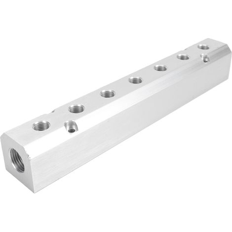 Collecteur de compresseur d'air avec répartiteur pneumatique 7 voies et 9 ports en aluminium, sortie 1/4 NPT, entrée 1/2 NPT, pour l'automatisation industrielle (1/5)