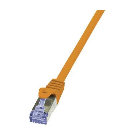Câble réseau RJ45 CAT 6A S / FTP LogiLink - 2 connecteurs RJ45 - 1,5 m - Orange - CQ3048S (1/2)