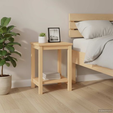 vidaXL Table de chevet naturel 35x30x47 cm bois de pin massif (1/5)