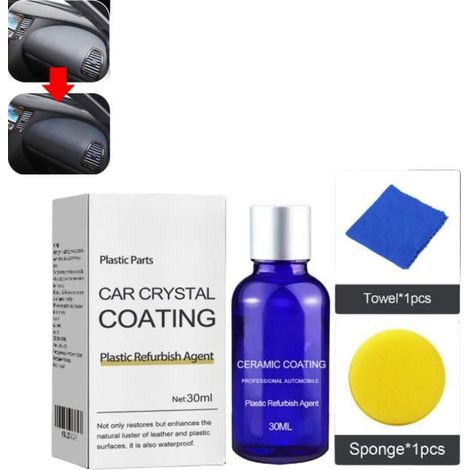 Nettoyage Plastiques Voitures, 30ML Nettoyant pour Plastiques Auto, pour Plastiques Auto Destiné à la Remise à Neuf Pièces Plastique (1/5)