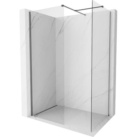Mexen Kioto-X Duschwand Walk-in 100 x 80 cm, transparent 10 mm, Gunmetal - 800-100-202-95-00-080-X (1/5)