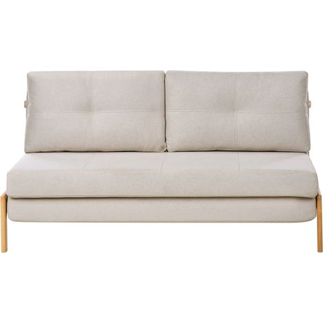 Sofa Bed 2 Seater EDLAND Fabric Light Beige (1/5)