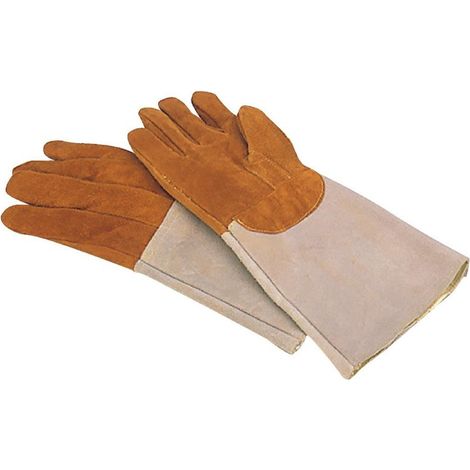 Gants Anti-Chaleur en Cuir Rembourré Jusqu'à 250°C 420 mm - Mafter (1/2)