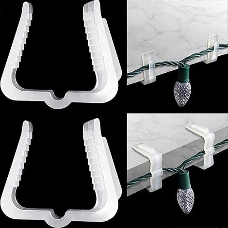 Lot de 100 pinces lumineuses de Noël blanches pour extérieur (1/5)