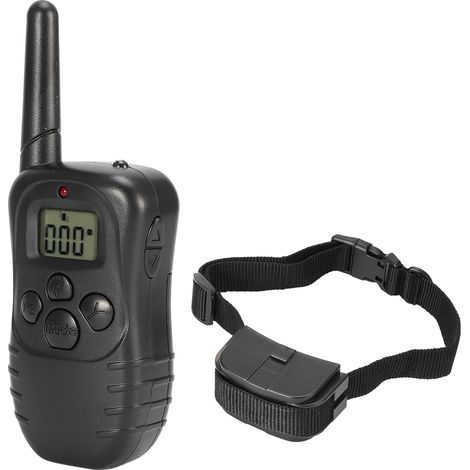 Collier de dressage électrique pour chien avec télécommande de 300 m, vibrations et impulsions électriques, résistant à la pluie et doté d'un écran LCD. (1/5)