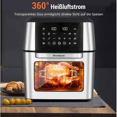 Heißluftfritteuse 12 L 35x32,5x37,5 cm ABS+PC schwarz 12 Funktionen – MEUBLIV (1/5)