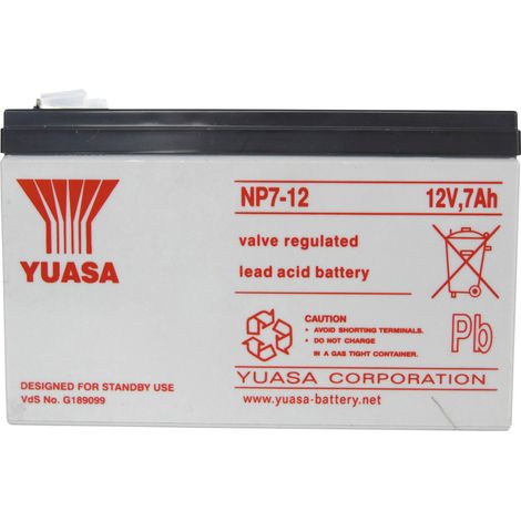 Yuasa NP7-12 AGM-Batterie 12 V 7 Ah Wartungsfrei (1/2)
