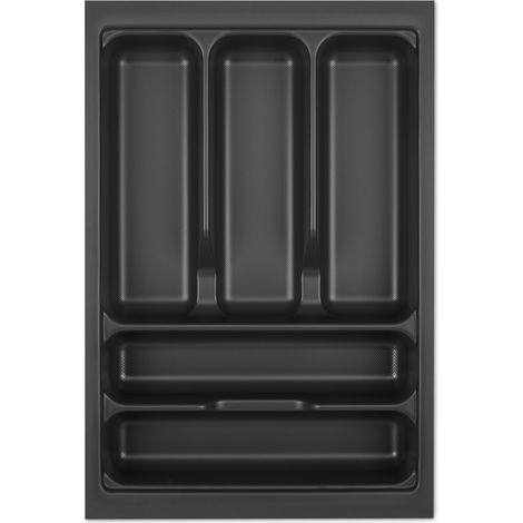 ORGA-BOX VIII Besteckeinsatz Besteckkasten 311 x 480 mm Lavagrau mit Perlstruktur für 40er Schränke in Häcker Küchen