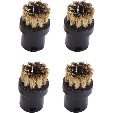 Lot de 4 brosses de nettoyage rondes de rechange pour nettoyeur vapeur Karcher SC1 SC2 SC3 SC4 SC5 SC7 (cuivre) (1/5)