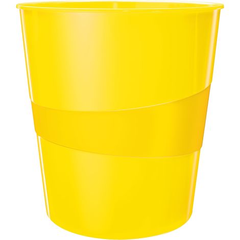 Lot de 6 corbeilles à papier en plastique Jaune 15 l (1/5)