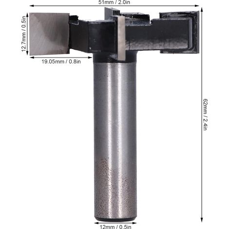 CCYKXA 4-flute T-shaped router bit, large diameter router bit, hand ...