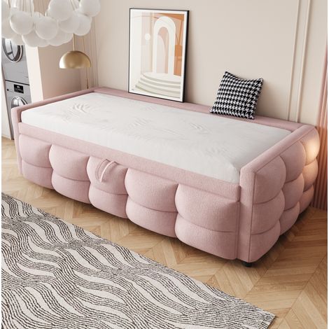 letto contenitore 90/180x190 teddy rosa salvaspazio OKMYHOME (1/5)