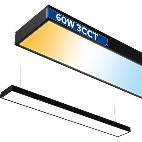 Réglette Linéaire LED 60W FORTIS - 118cm - Noir - 3CCT (3000K-4000K-6400K) - Ultra Puissante 4800lm - Horoz Electric (1/5)