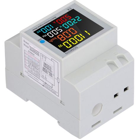 Multimètre numérique rail DIN monophasé avec transformateur, affichage LCD multifonction, AC 250V-450V (1/5)