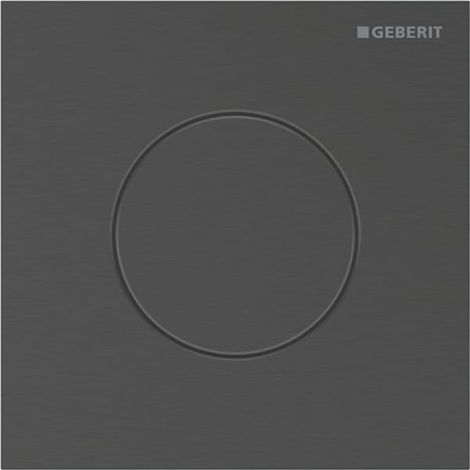 Geberit Typ 40 Urinalsteuerung mit pneum. Spülauslösung, Betätigungsplatte rund, Taste Schwarzchrom gebürstet, Easy to Clean (1/5)