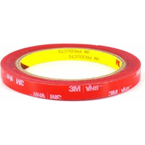 3M VHB 4910 Double Face Transparent Extra Fort, Ruban Adhésif, Imperméable et ultra Résistant aux Hautes Températures pour Décoration & Fixation de Voitures, de Maison (6mm x 3m)