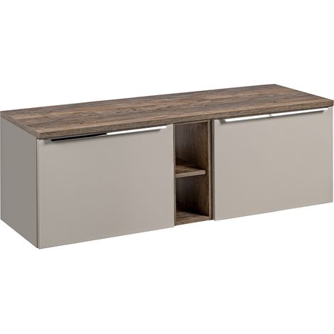 Meuble sous-vasque 140cm 2 niches Éros Taupe