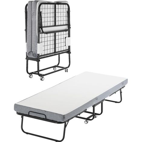 VEVOR Letto Pieghevole, 810 x 1900 mm con Materasso 100 mm, Letto Pieghevole Singolo con Robusta Struttura in Metallo e Materasso in Memory Foam, Letto Pieghevole Singolo Portatile per Adulti, Ospite (1/5)