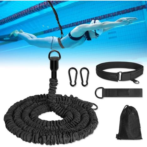 Cintura da nuoto con resistenza, 2,5-7,5 m, regolabile, elastica, cintura da allenamento per il nuoto, cintura fissa per bambini e adulti
