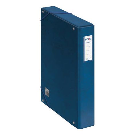 CAJAS DE PROYECTOS CARTÓN FORRADO LOMO DE 5 CM AZUL CON ETIQUETA 245X350X50 DOHE 09728