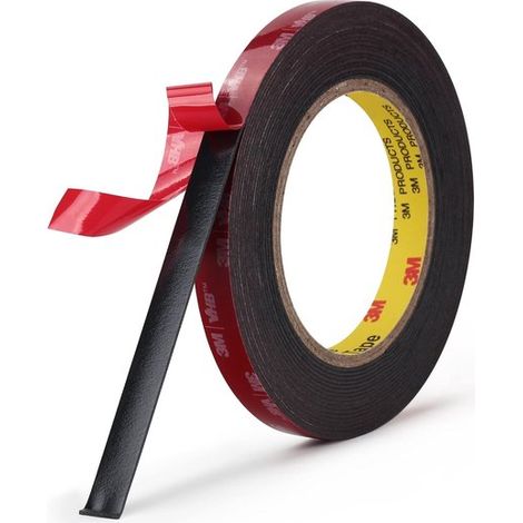 3M Doppelseitiges Montageband 5925 Schwarzes Schaumstoffband Hohe Haftung Wasserfest Strapazierfähig Starkes Klebeband Dicke 0 635 mm Zum von für (1/5)