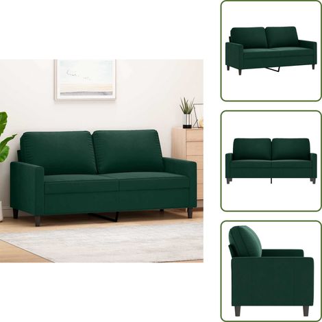 Sofá moderno - vidaXL Sofá de 2 plazas de terciopelo verde oscuro 140 cm - Sofá de sala