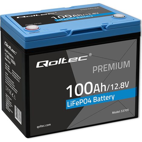 Qoltec LiFePO4 Lithium-Eisenphosphat-Batterie 12,8 V 100 Ah 1280 Wh BMS (1/5)
