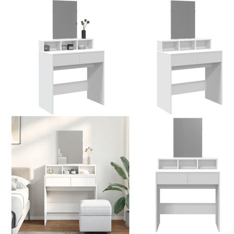 Schminktisch mit Spiegel Weiß 80x41x144,5 cm - Schminktisch - Kosmetikschrank - Badezimmermöbel - Spiegelkommode - Makeup Tisch - Home & Living (1/5)