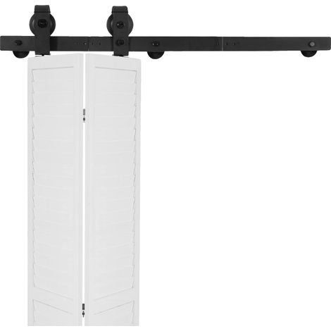Kit de herrajes para puerta corrediza de granero, fácil instalación, funcionamiento suave, 36 pulgadas (1/2)