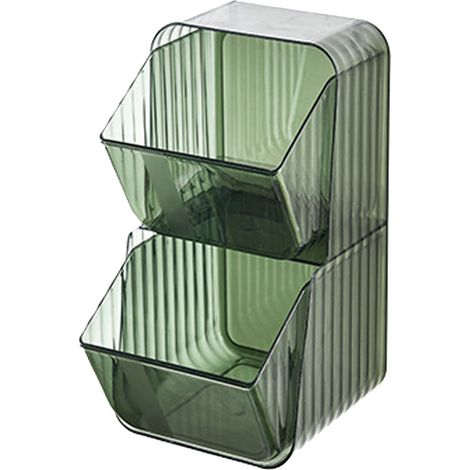 Boîte de rangement alimentaire transparente verte, idéale pour sachets de thé, café instantané, cosmétiques et rouges à lèvres. Ta (1/5)