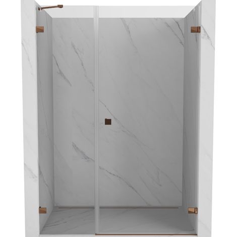 Mexen Lunar-B porte de douche pivotante droite 140 cm, transparent, or rose - 832S-140-050-60-00-P (1/5)