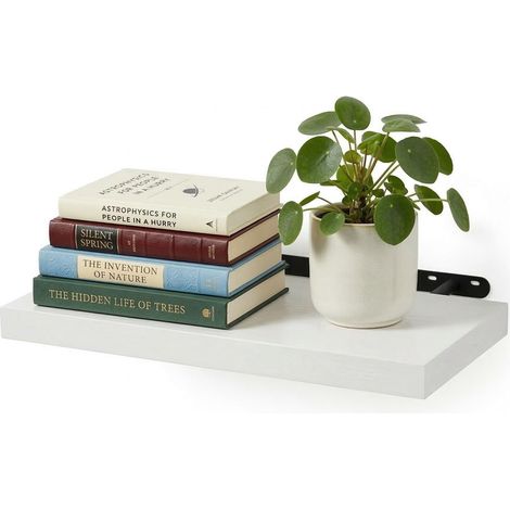 Étagère Murale, Bois et métal, Livres, déco, Salon, Couloir, Cuisine, Choix de Tailles et de Couleurs (1/5)