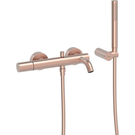 TRES 26117001OPM STUDY EXCLUSIVE Grifo Monomando Mural Para Bañera y Ducha Oro Rosa Mate - ref: 26117001OPM