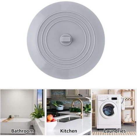 Bouchon universel - - Silicone - Évier - Lavabo - Douche baignoire - Gris (1/5)