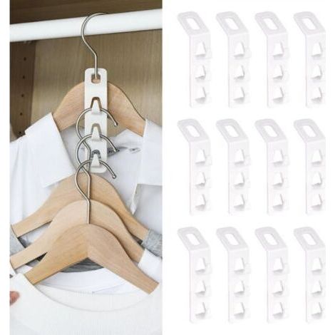ALLIANDIS12 Pièces Crochets De Connexion Peu Encombrants pour Garde-Robe,Crochet Gain de Place Penderie Convient (1/4)